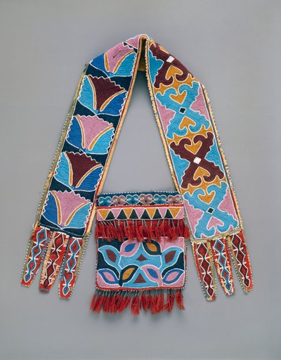 Sac à bandoulière, Delaware, vers 1890 - American School